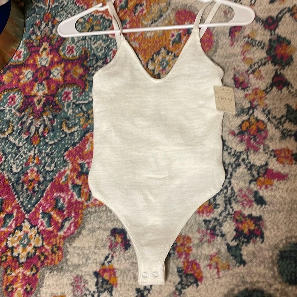 White free people bodysuit